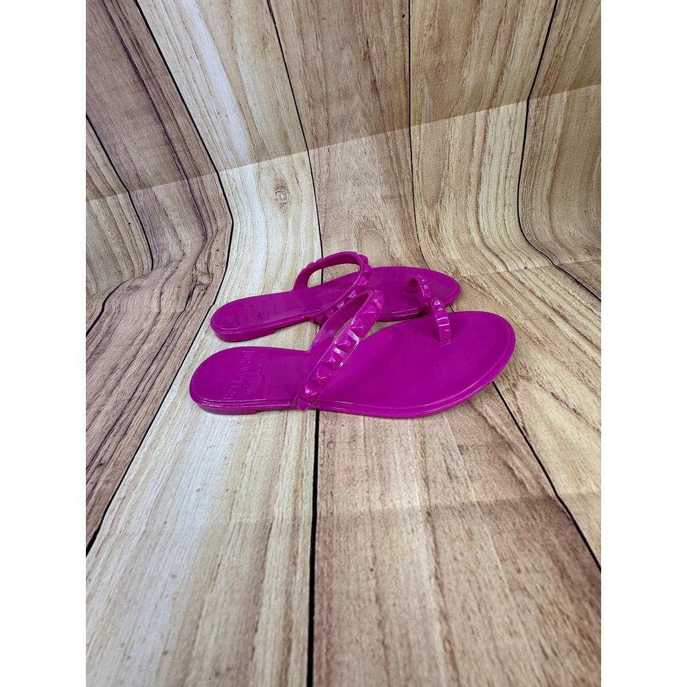 Carmen Sol Maria Studded Jelly Sandals Magenta Pink Toe Loop Made in Italy 10 40